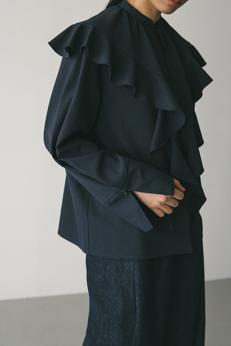 ラッフルカラーシャツ 詳細画像 NVY 5