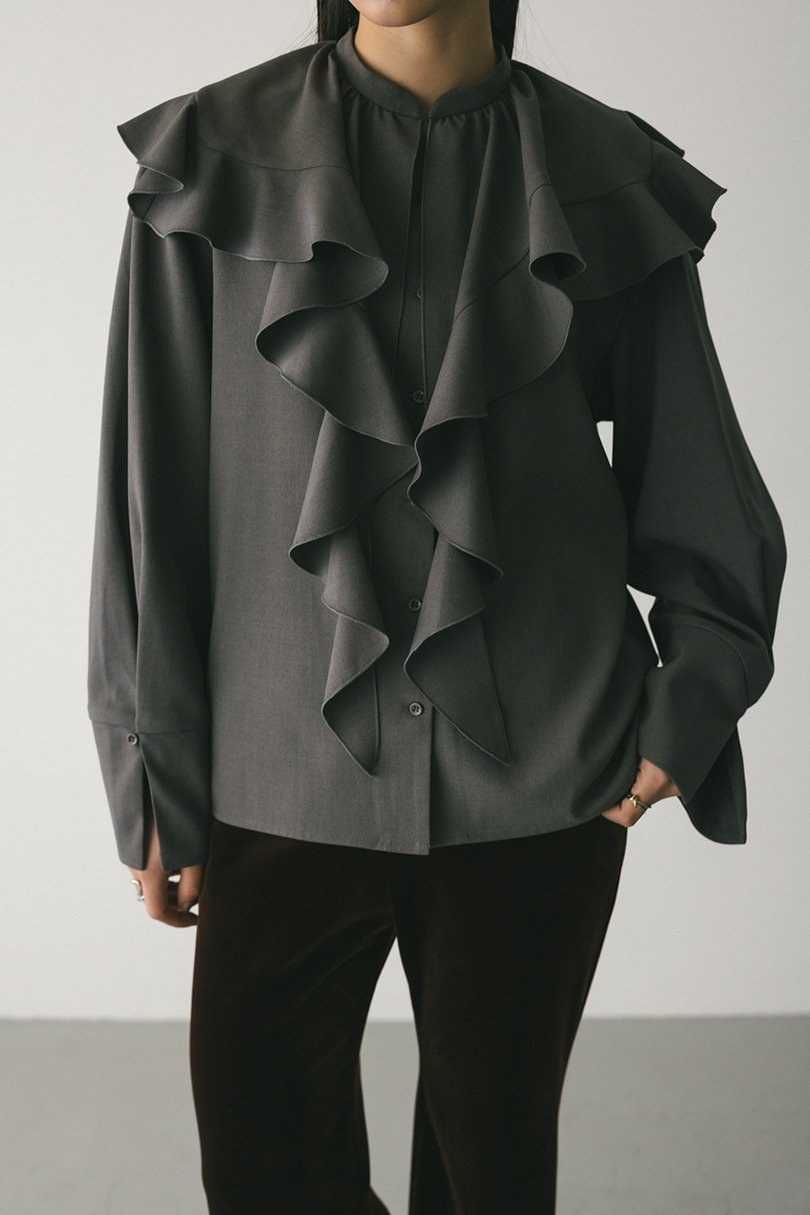 ラッフルカラーシャツ 詳細画像 GRY 3