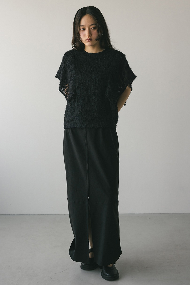 チュールフリンジジャガードトップ 詳細画像 BLK 2