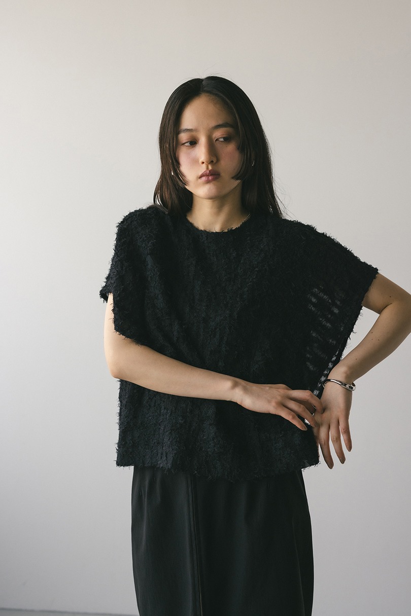 チュールフリンジジャガードトップ 詳細画像 BLK 4
