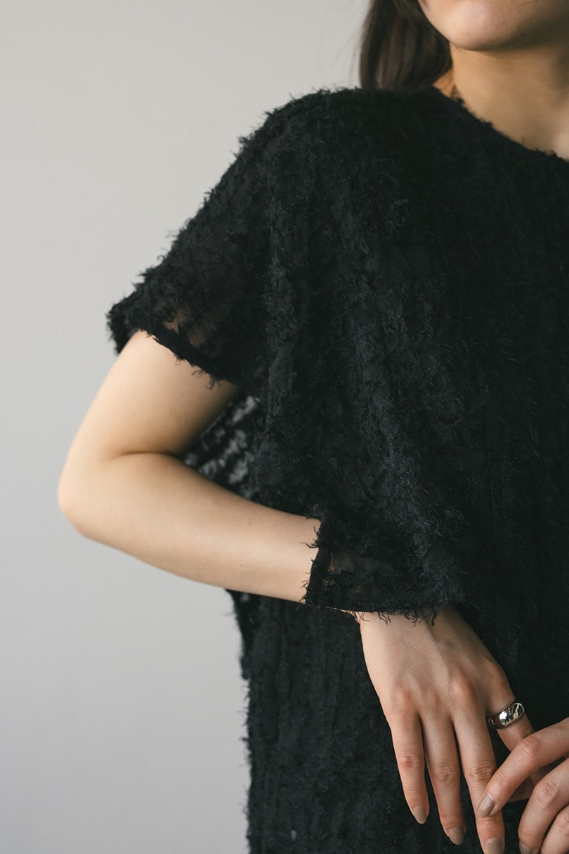 チュールフリンジジャガードトップ 詳細画像 BLK 6