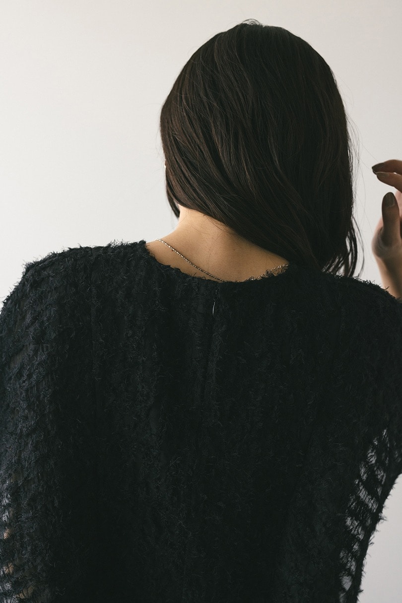 チュールフリンジジャガードトップ 詳細画像 BLK 9