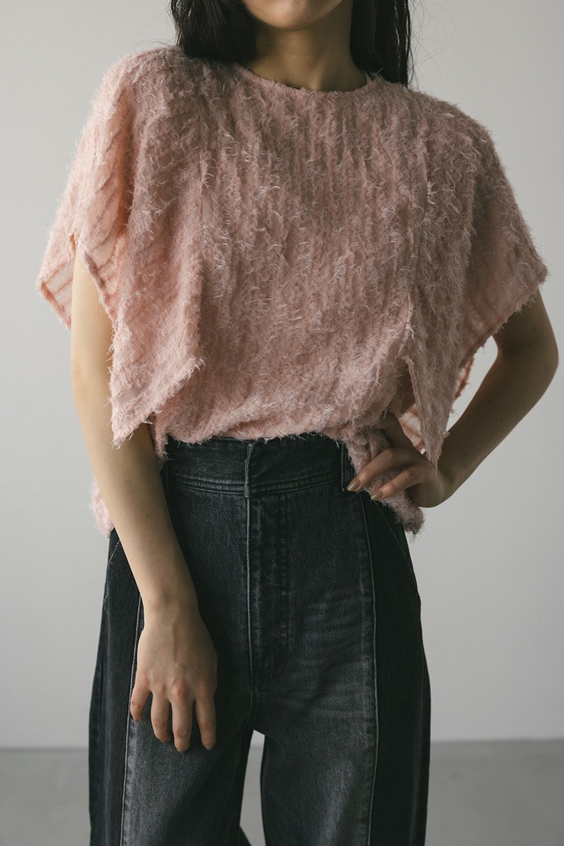 チュールフリンジジャガードトップ