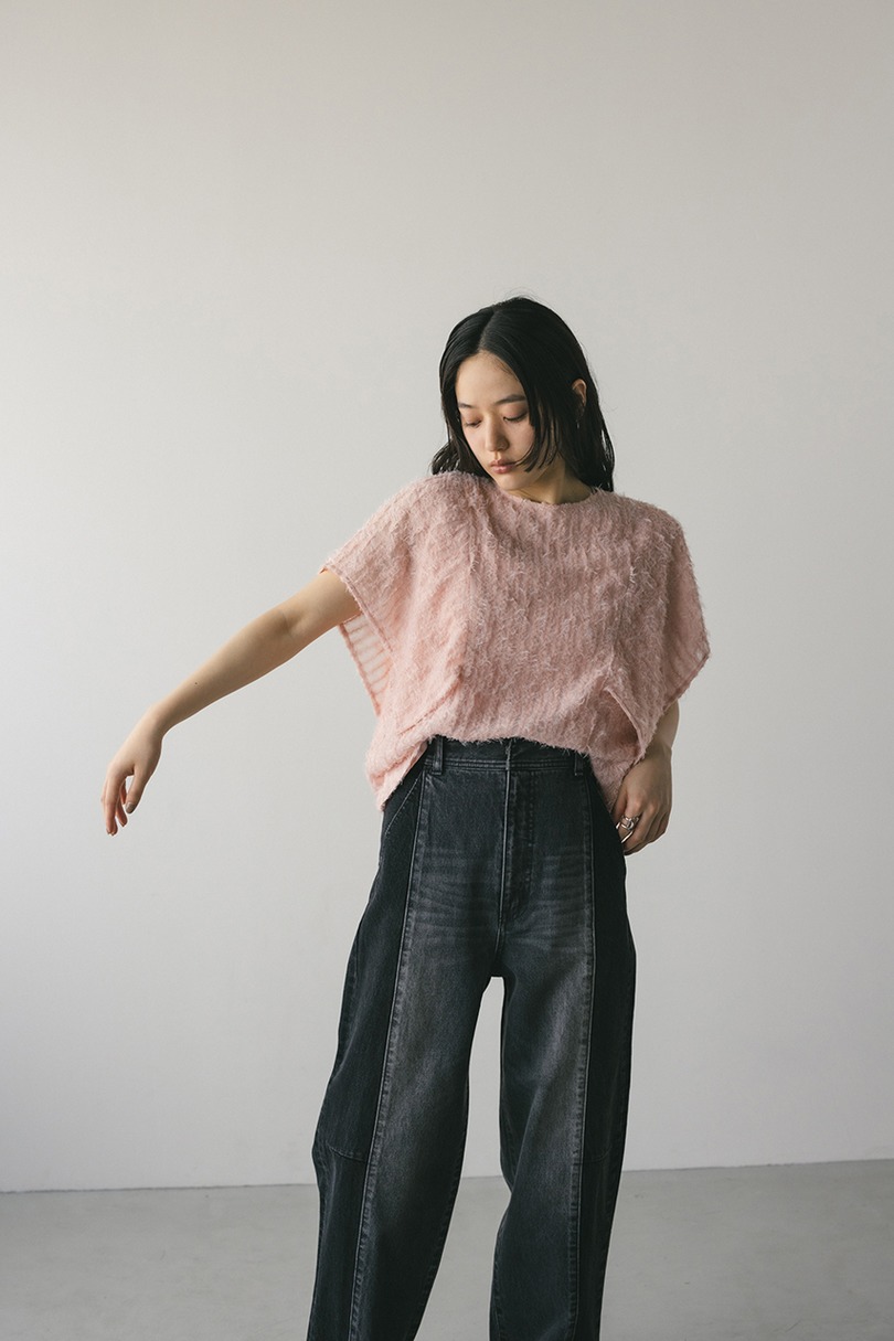 チュールフリンジジャガードトップ 詳細画像 PNK 3