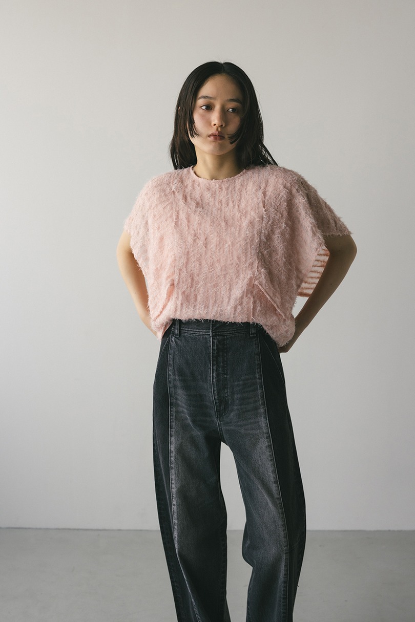 チュールフリンジジャガードトップ 詳細画像 PNK 4