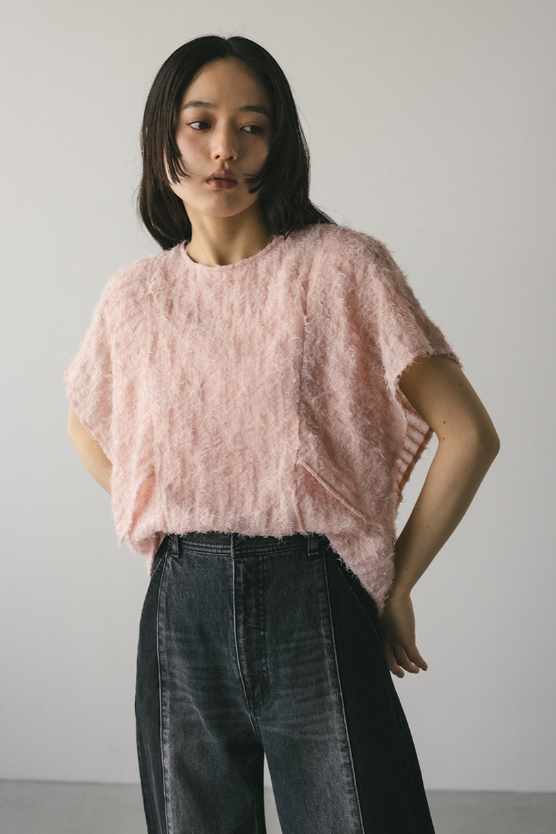 チュールフリンジジャガードトップ 詳細画像 PNK 6