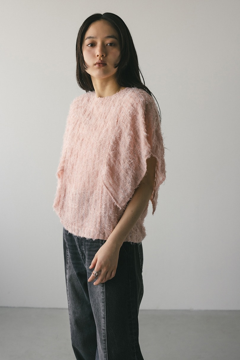 チュールフリンジジャガードトップ 詳細画像 PNK 8