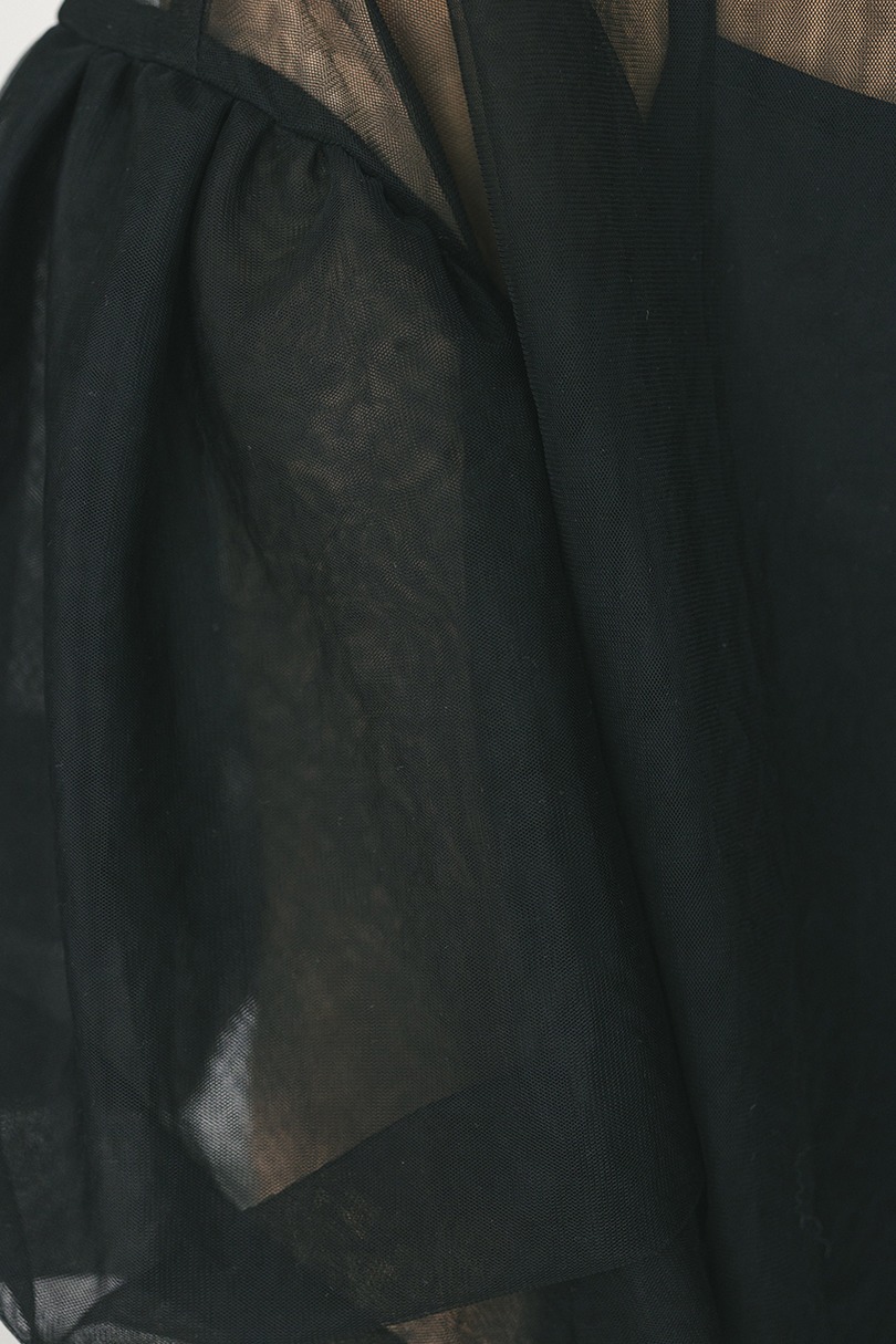 ギャザースリーブチュールトップ 詳細画像 BLK 10