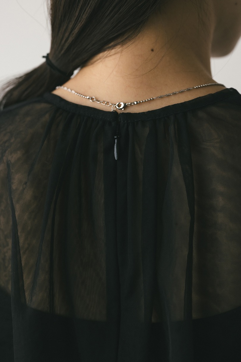 ギャザースリーブチュールトップ 詳細画像 BLK 8