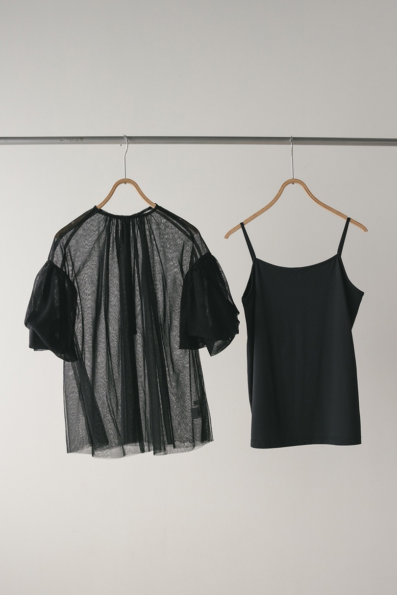 ギャザースリーブチュールトップ 詳細画像 BLK 9