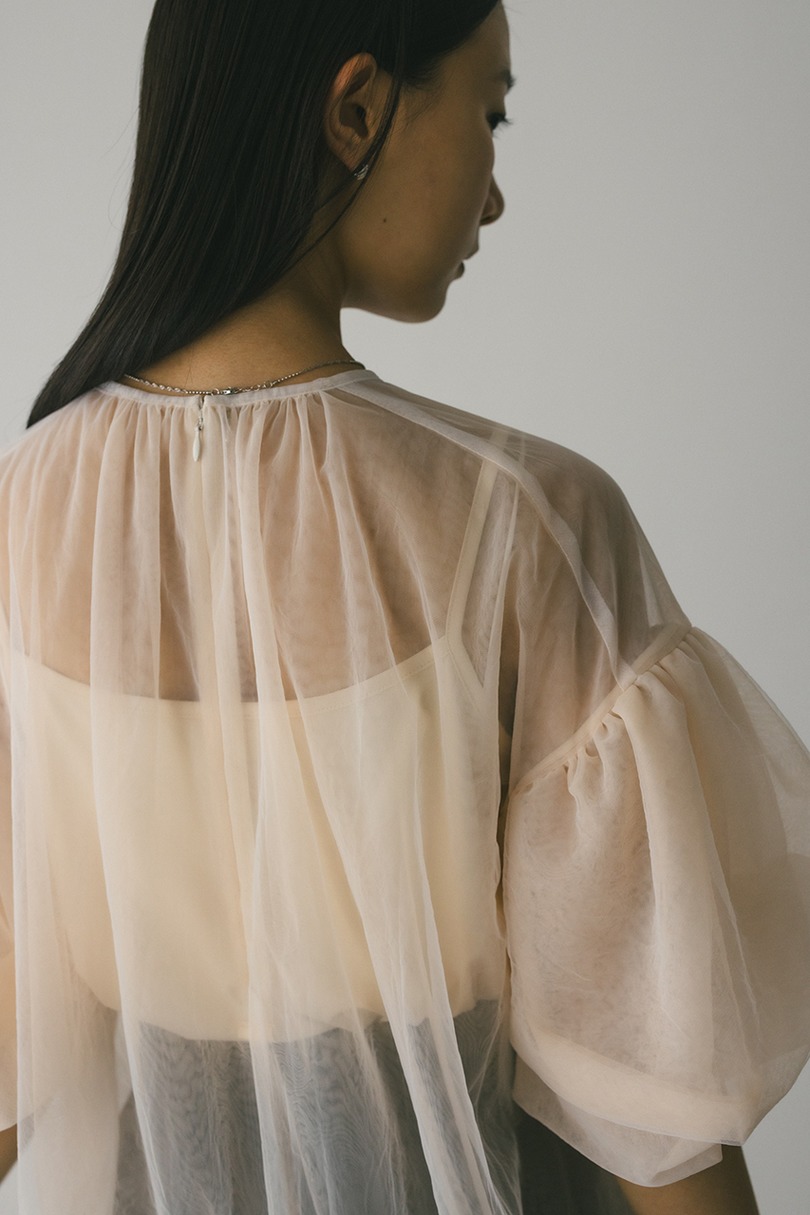 ギャザースリーブチュールトップ 詳細画像 BEG 7