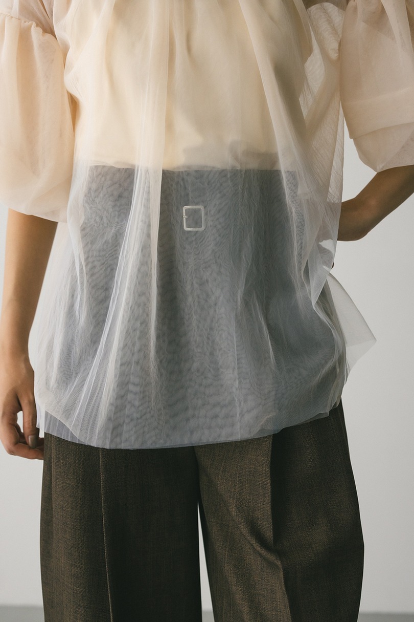 ギャザースリーブチュールトップ 詳細画像 BEG 8