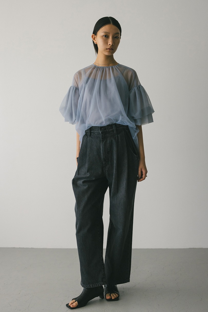 ギャザースリーブチュールトップ 詳細画像 SAX 2