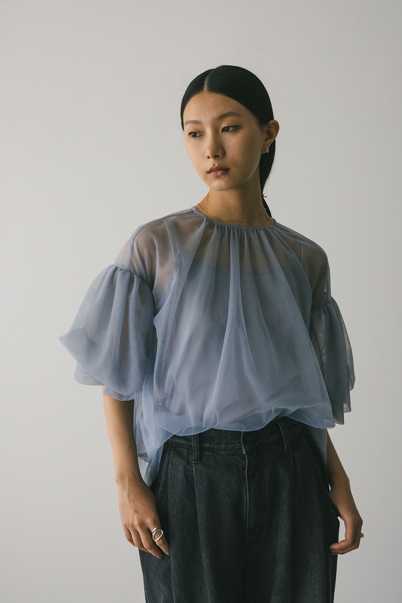 ギャザースリーブチュールトップ 詳細画像 SAX 3