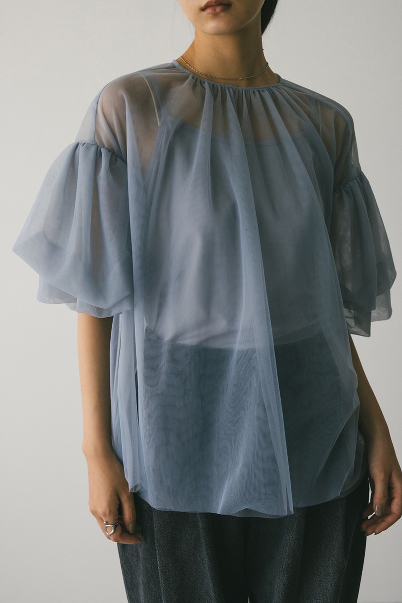 ギャザースリーブチュールトップ 詳細画像 SAX 5