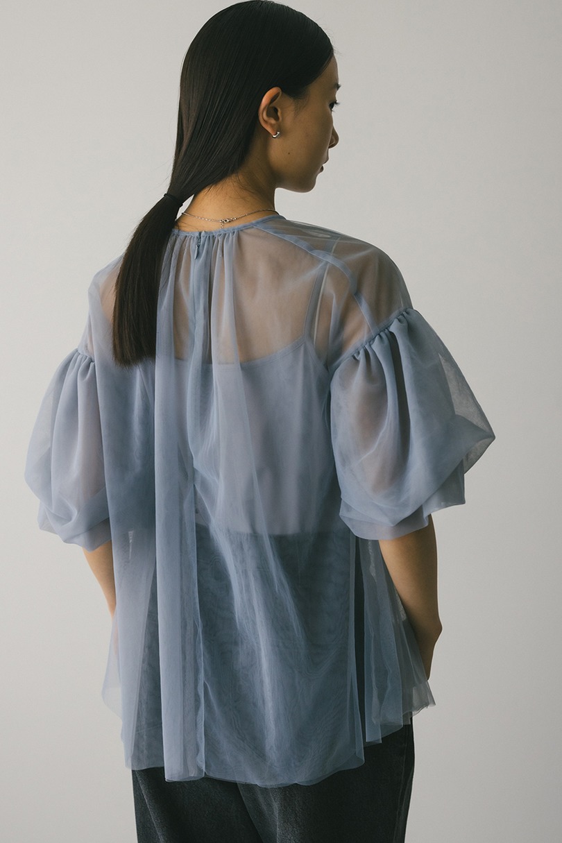 ギャザースリーブチュールトップ 詳細画像 SAX 6