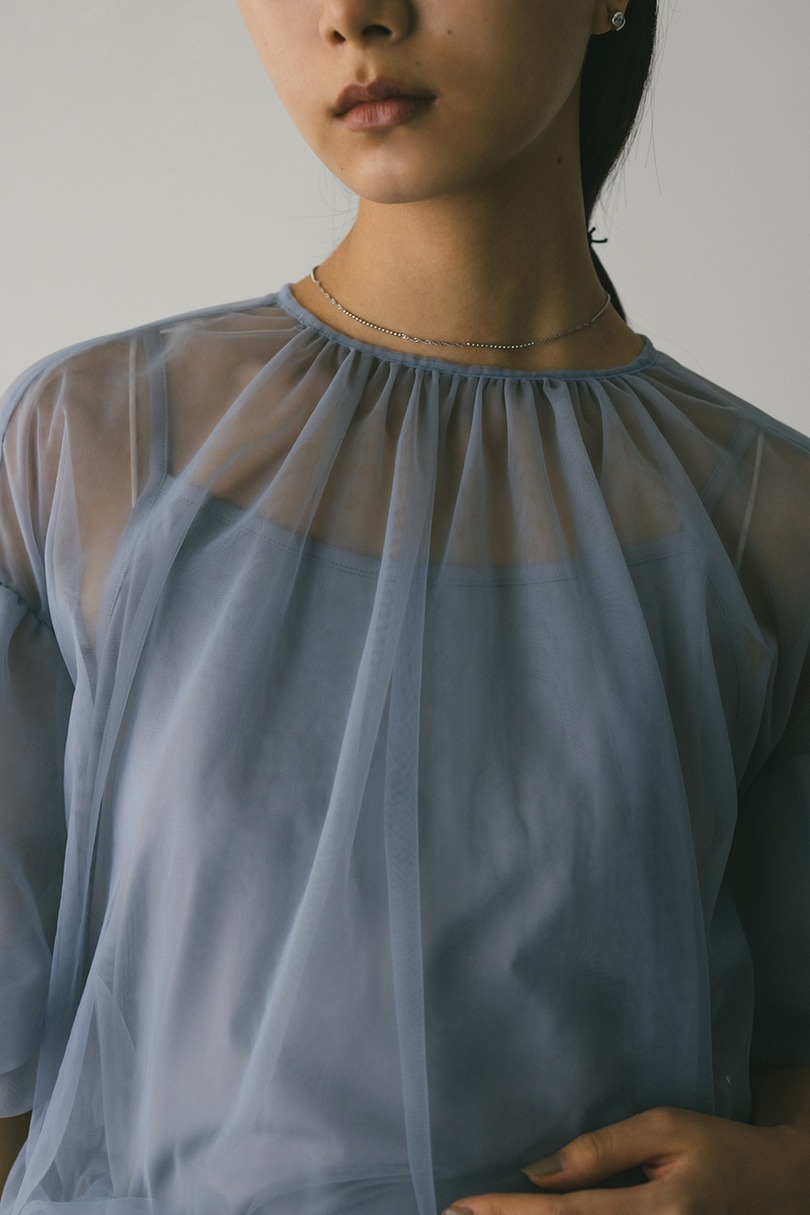 ギャザースリーブチュールトップ 詳細画像 SAX 7