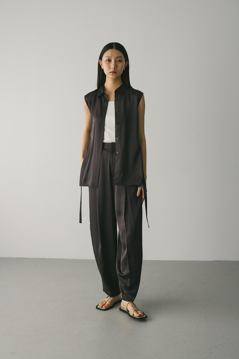 サテンベルトシャツ 詳細画像 BRN 2