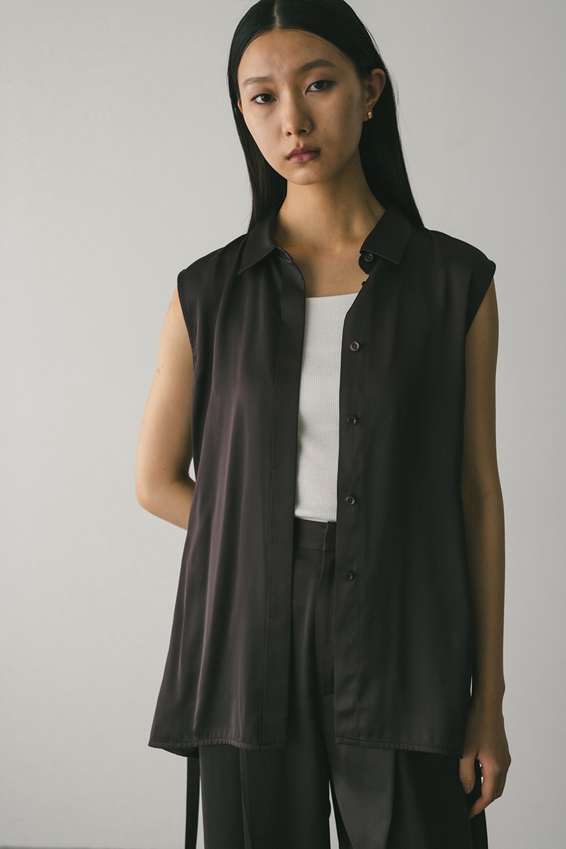 サテンベルトシャツ 詳細画像 BRN 3