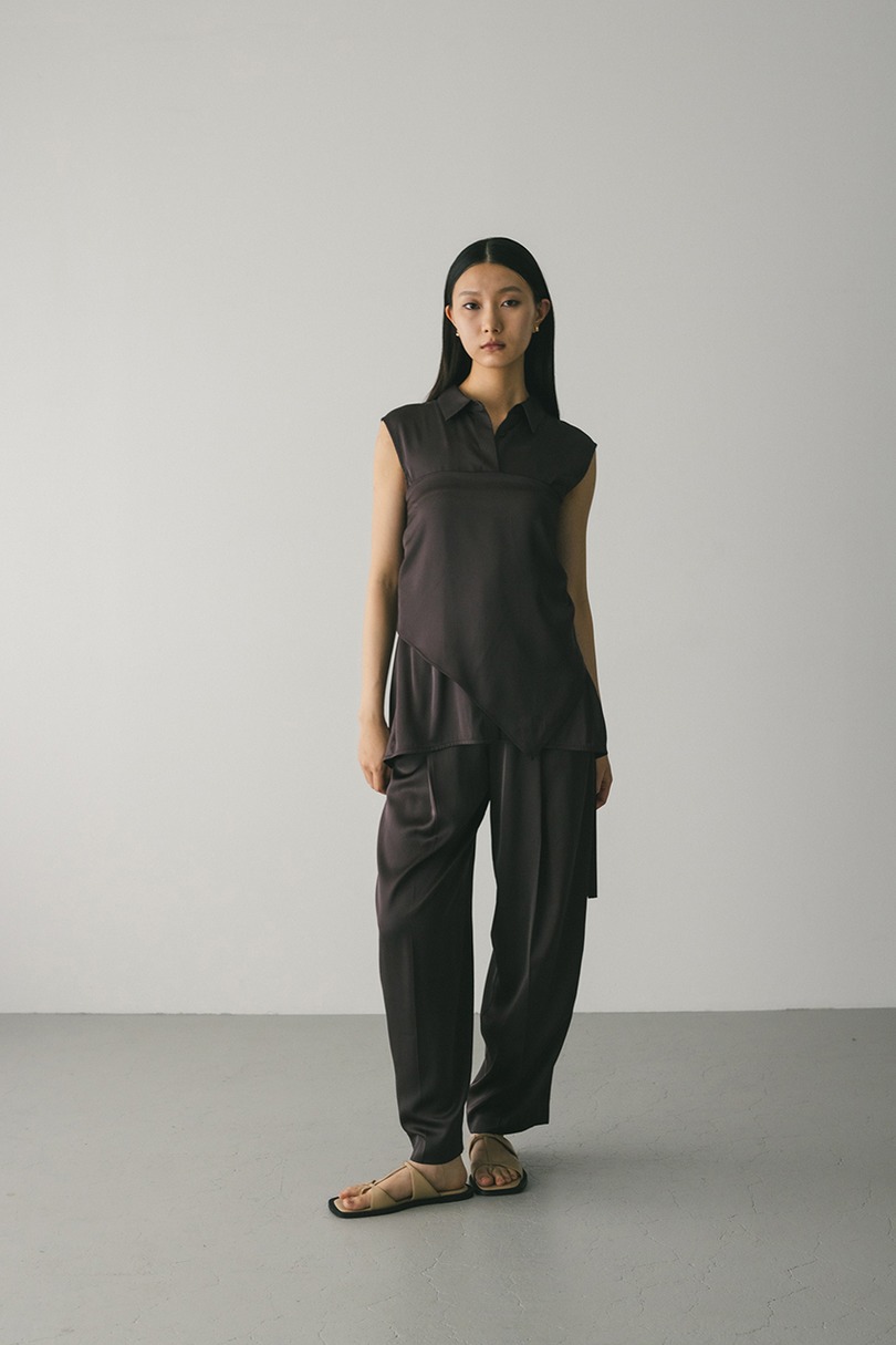 サテンベルトシャツ 詳細画像 BRN 4