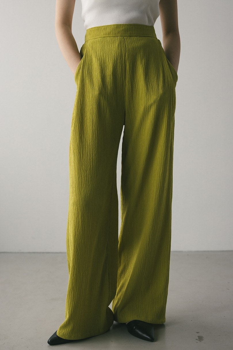 リンクルリラックスワイドパンツ 詳細画像 GRN 5