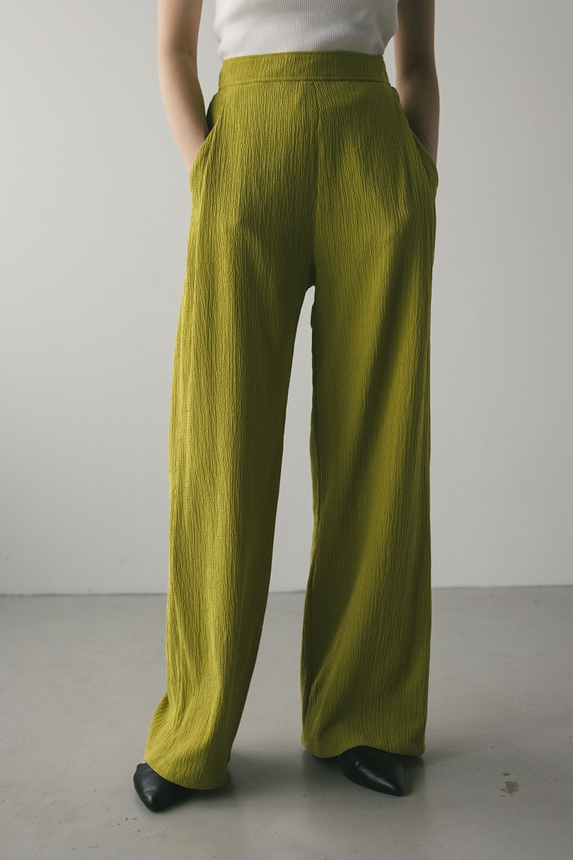 リンクルリラックスワイドパンツ 詳細画像 GRN 6