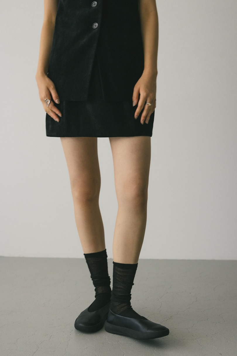 ベロアミニスカートパンツ 詳細画像 BLK 3