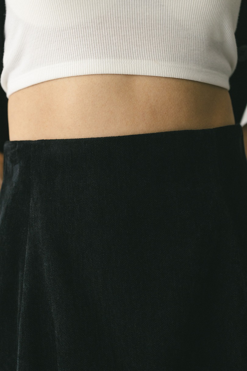 ベロアミニスカートパンツ 詳細画像 BLK 7