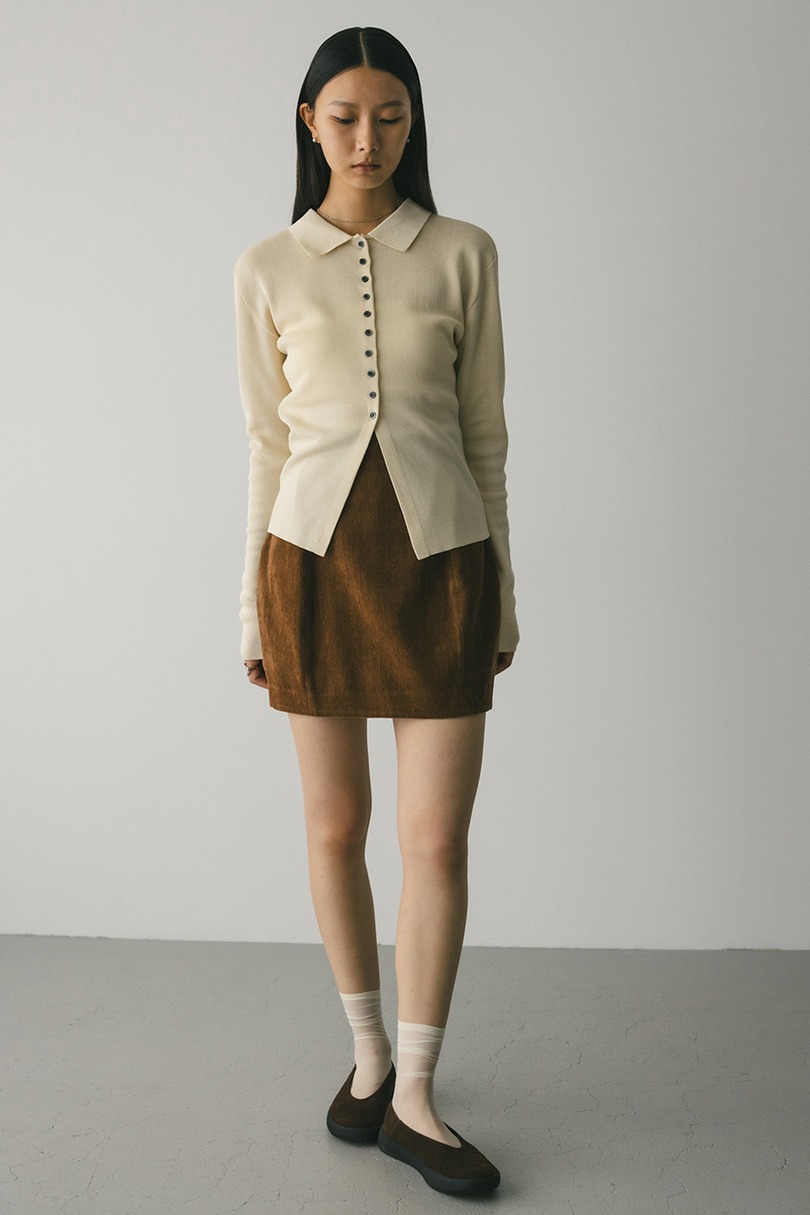 ベロアミニスカートパンツ 詳細画像 BRN 2