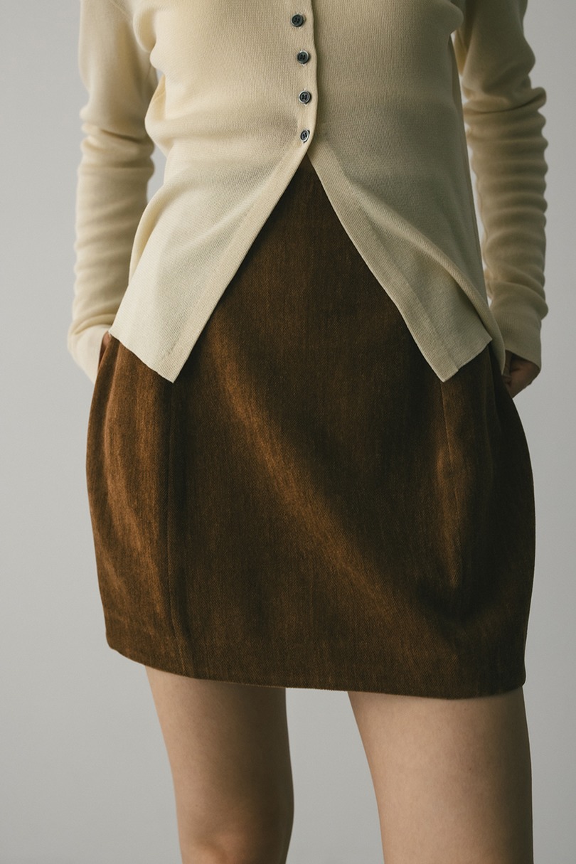 ベロアミニスカートパンツ 詳細画像 BRN 3