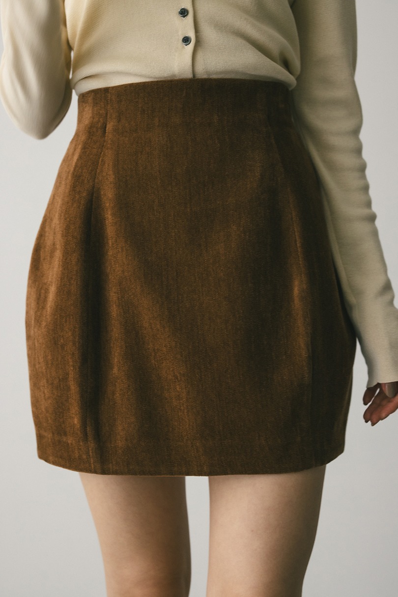 ベロアミニスカートパンツ 詳細画像 BRN 4