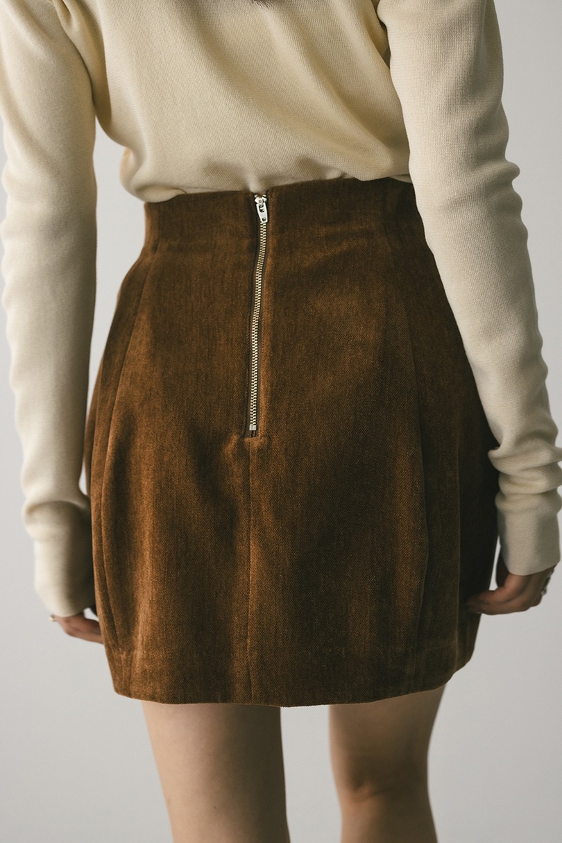 ベロアミニスカートパンツ 詳細画像 BRN 5