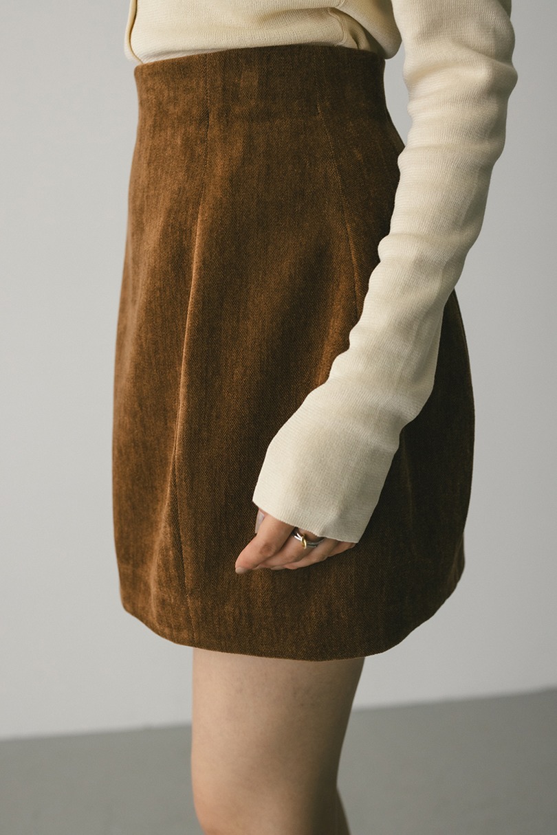 ベロアミニスカートパンツ 詳細画像 BRN 7