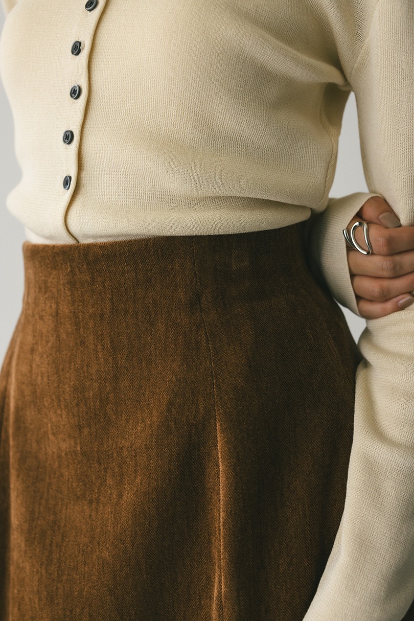 ベロアミニスカートパンツ 詳細画像 BRN 8