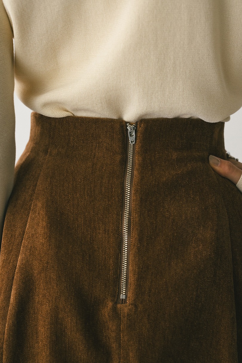 ベロアミニスカートパンツ 詳細画像 BRN 9