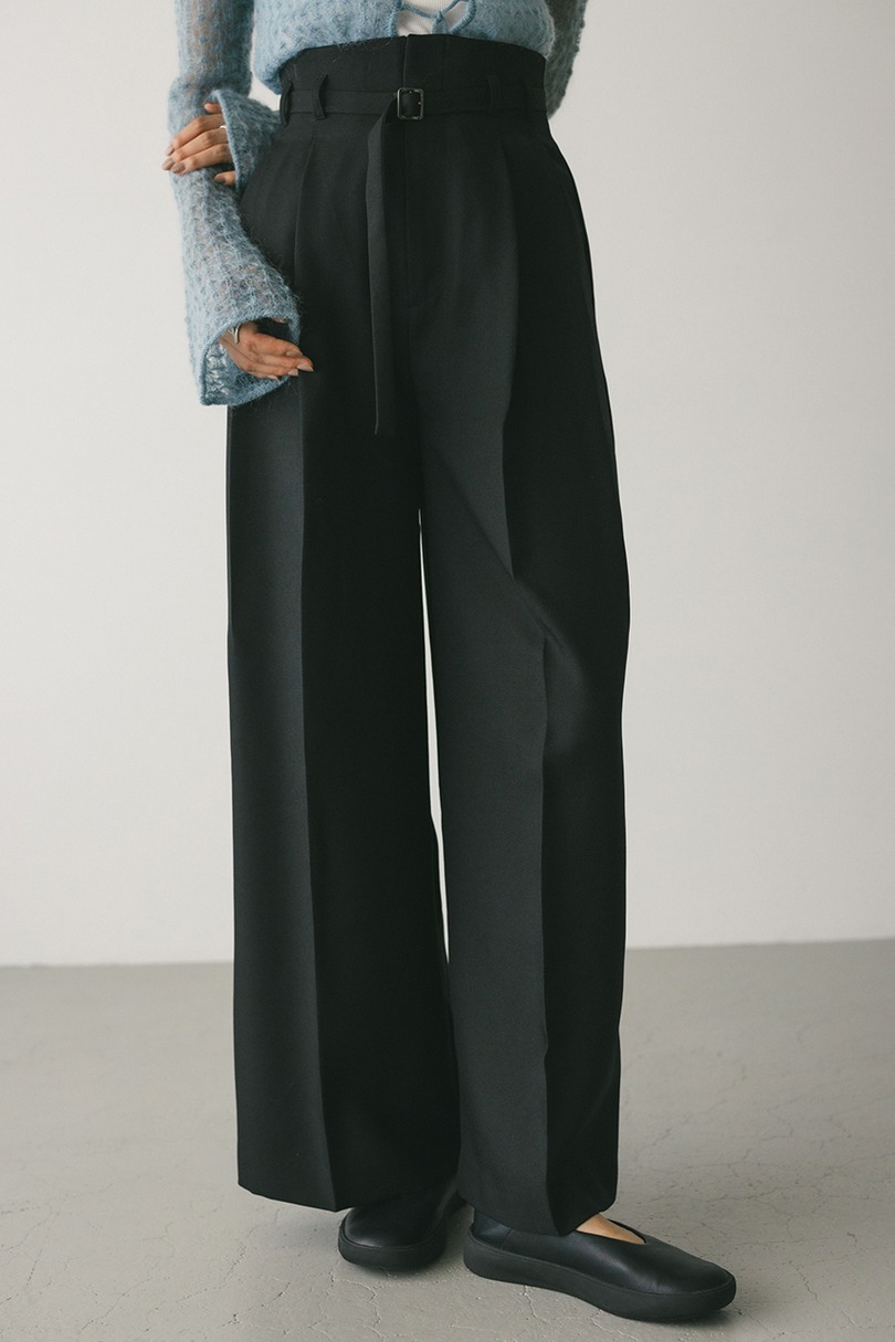 ハイウエストワイドベルトパンツ