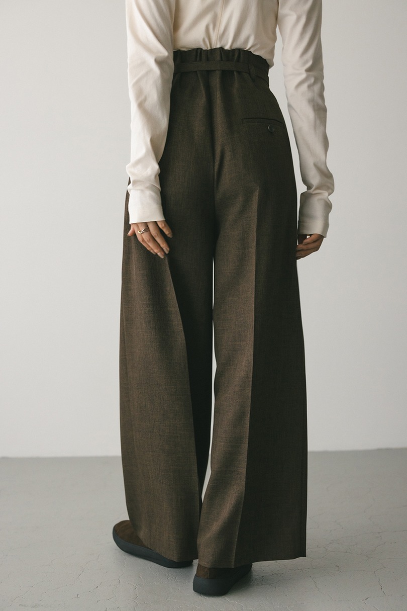ハイウエストワイドベルトパンツ 詳細画像 BRN 4