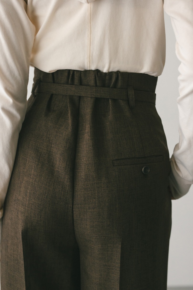 ハイウエストワイドベルトパンツ 詳細画像 BRN 6