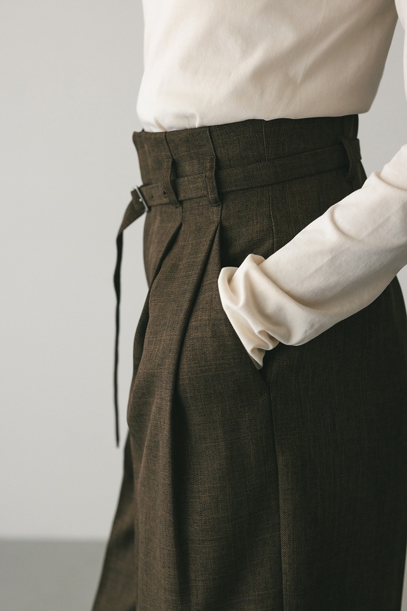 ハイウエストワイドベルトパンツ 詳細画像 BRN 7