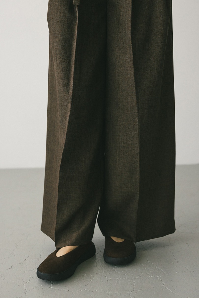 ハイウエストワイドベルトパンツ 詳細画像 BRN 8