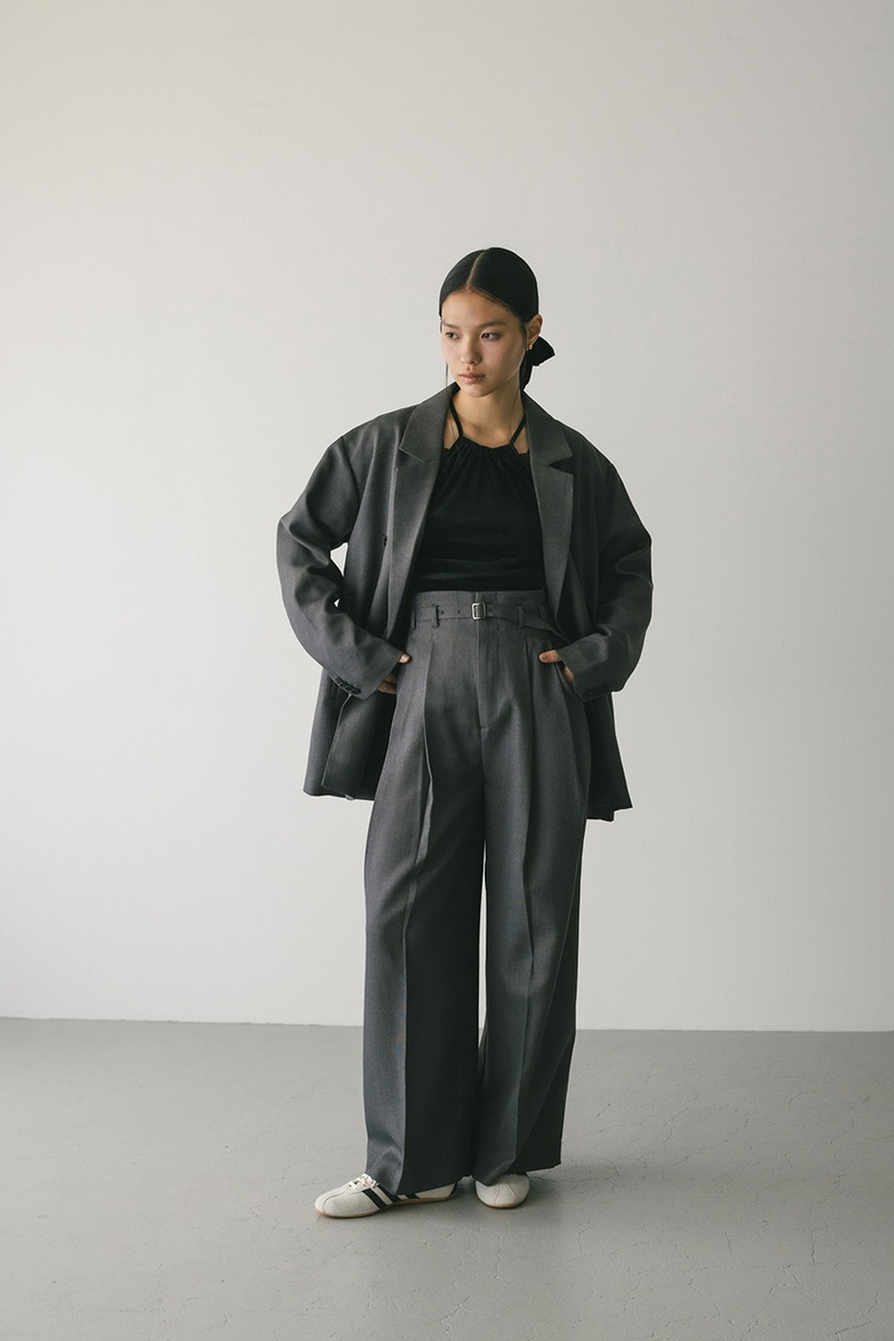 ハイウエストワイドベルトパンツ 詳細画像 GRY 2