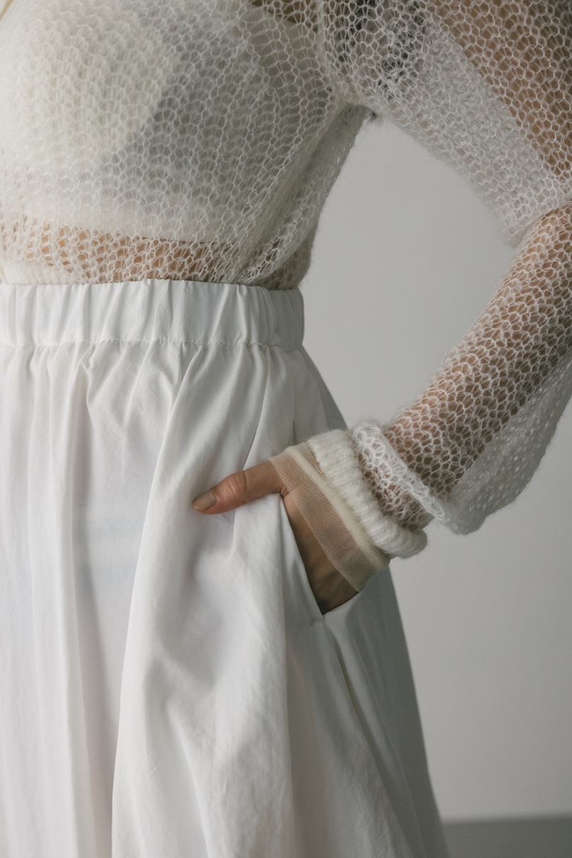 タックバルーンギャザースカート 詳細画像 WHT 9