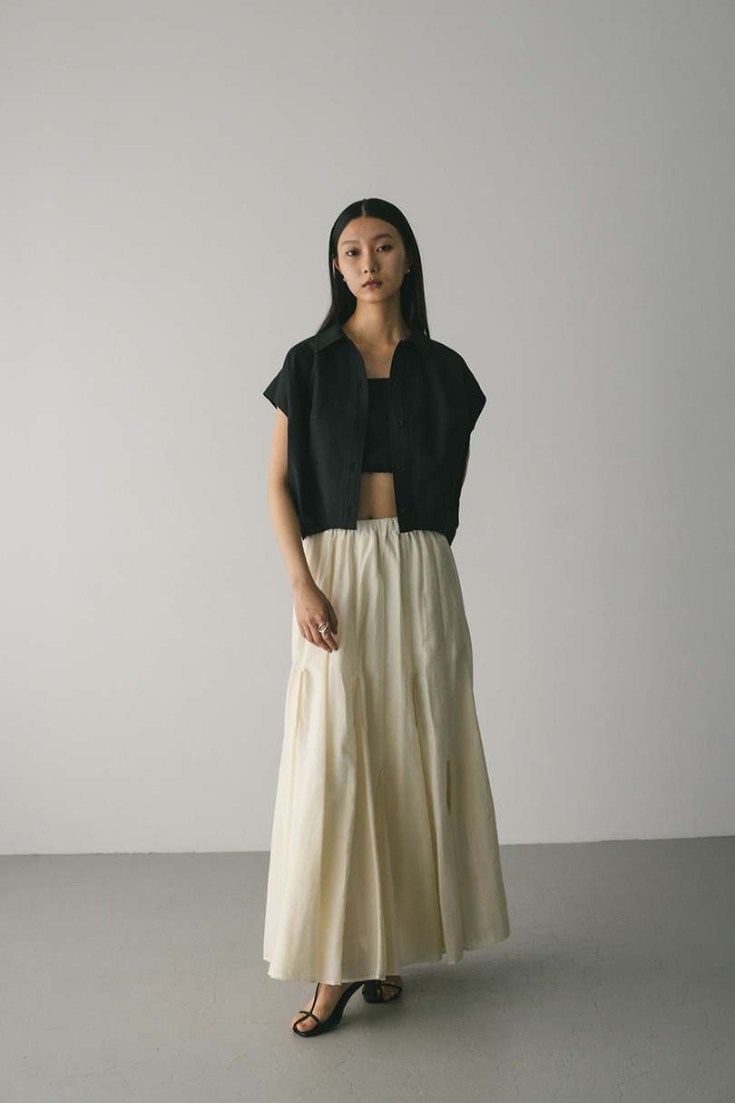 ピンタックパネルフレアスカート 詳細画像 IVOY 2