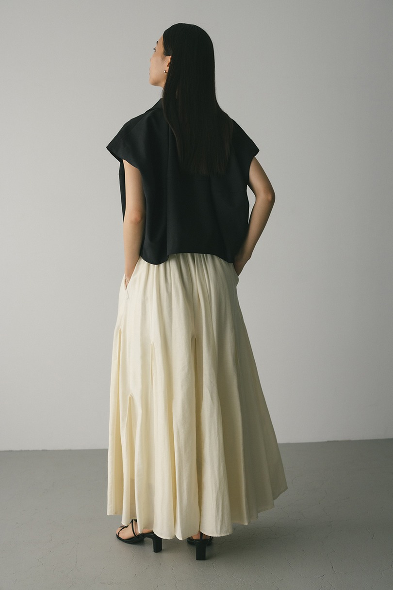 ピンタックパネルフレアスカート 詳細画像 IVOY 3