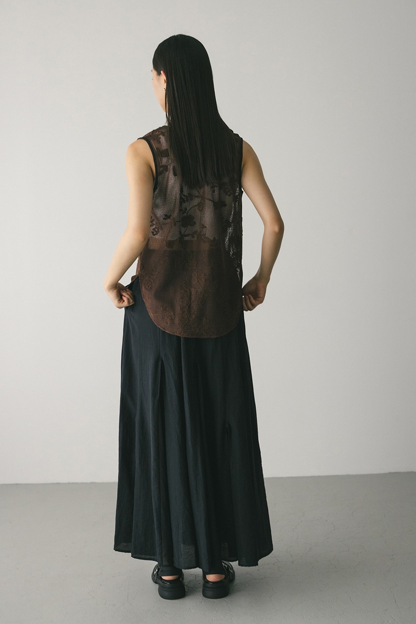 ピンタックパネルフレアスカート 詳細画像 BLK 4