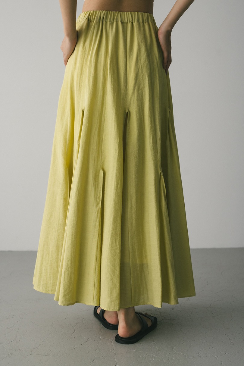 ピンタックパネルフレアスカート 詳細画像 YEL 10