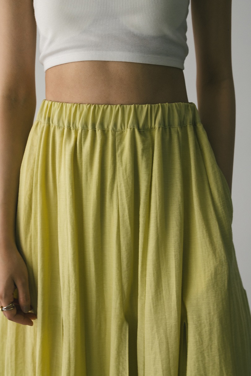 ピンタックパネルフレアスカート 詳細画像 YEL 11