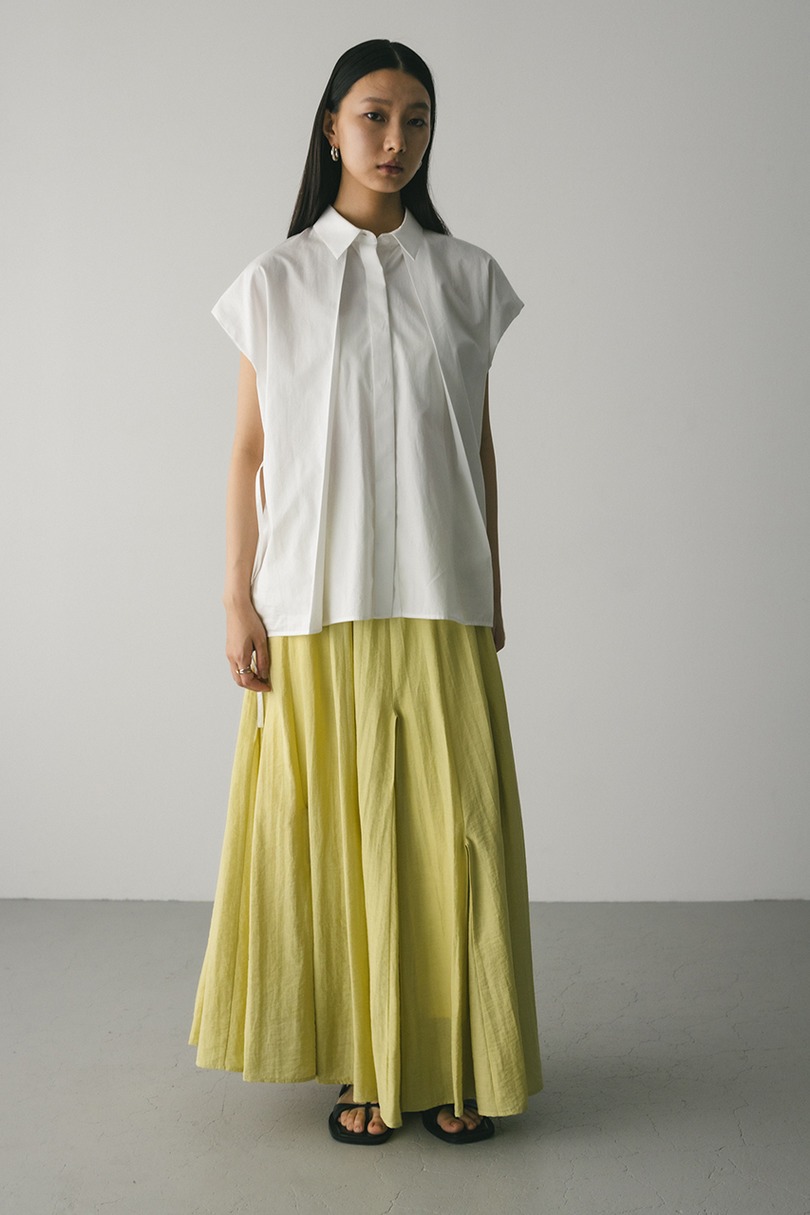 ピンタックパネルフレアスカート 詳細画像 YEL 2