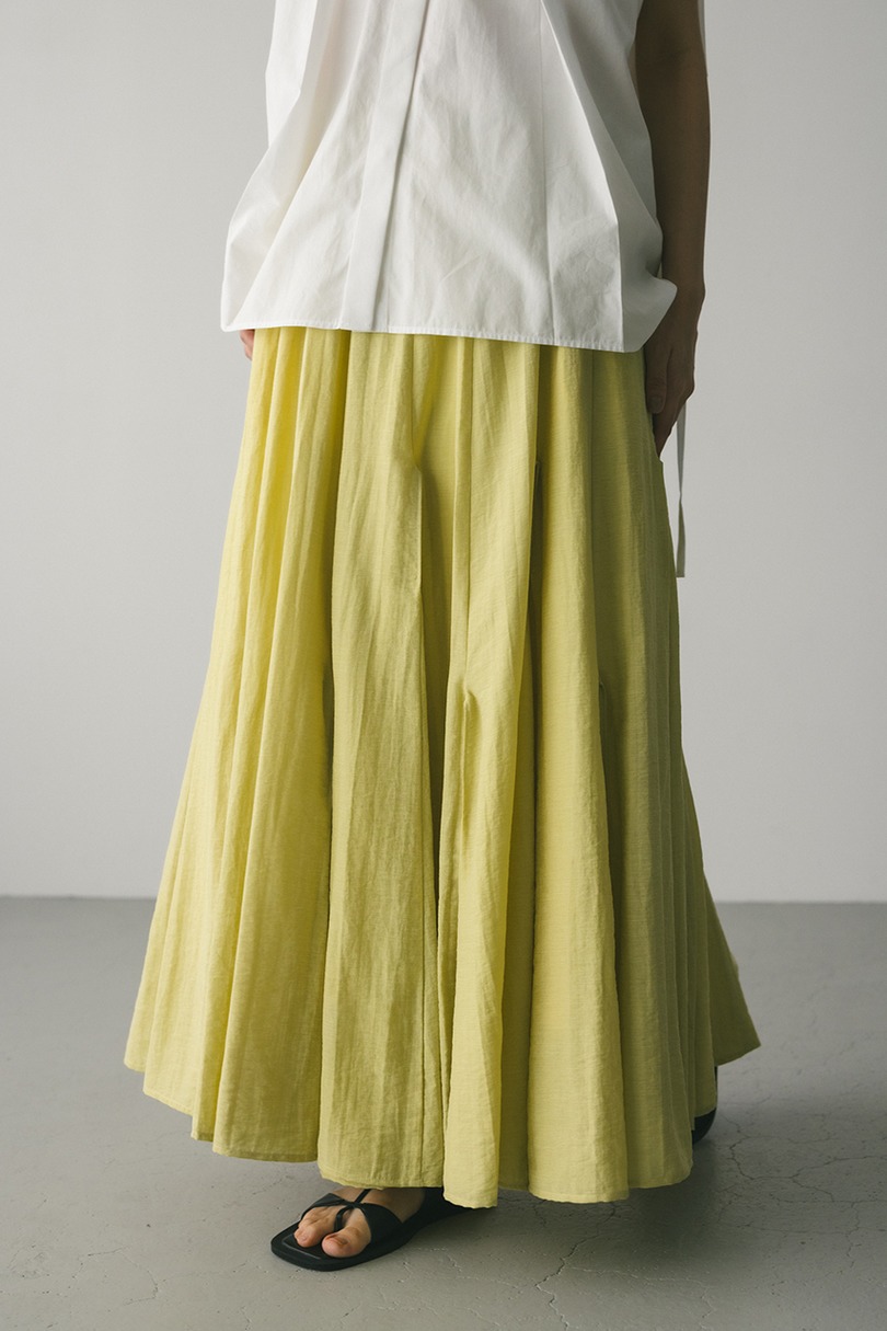 ピンタックパネルフレアスカート 詳細画像 YEL 6