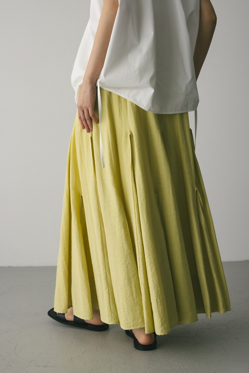 ピンタックパネルフレアスカート 詳細画像 YEL 7